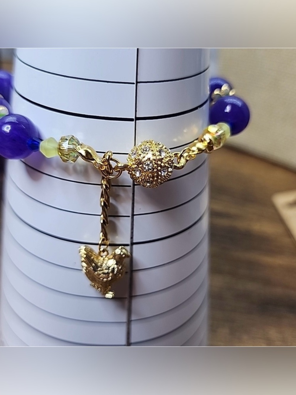 Violet Bouquet Swarovski Crystal Amethyst Gemstone Magenet Closer Braclet 6.25 - Picture 2 of 6
